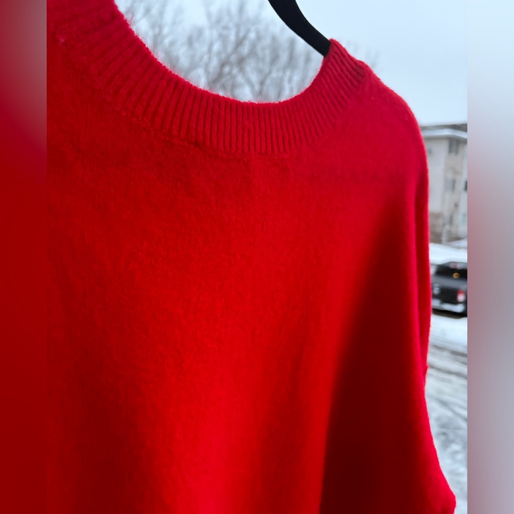 🆕♥️ CeCe Red Heart Graphic Knit Sweater Oversized Valentine Cozy Pullover Size L - Picture 9 of 15